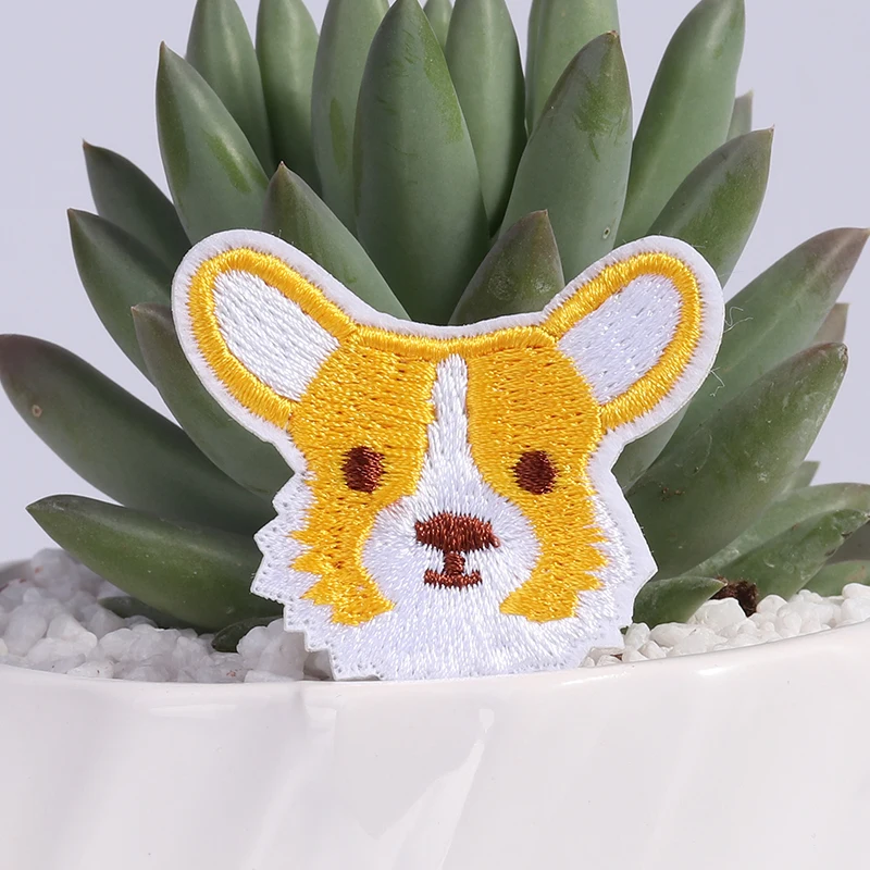 Wholesale 10PCS Lovely Dog Patches Iron on or Sew Fabric Sticker For Clothes Badge