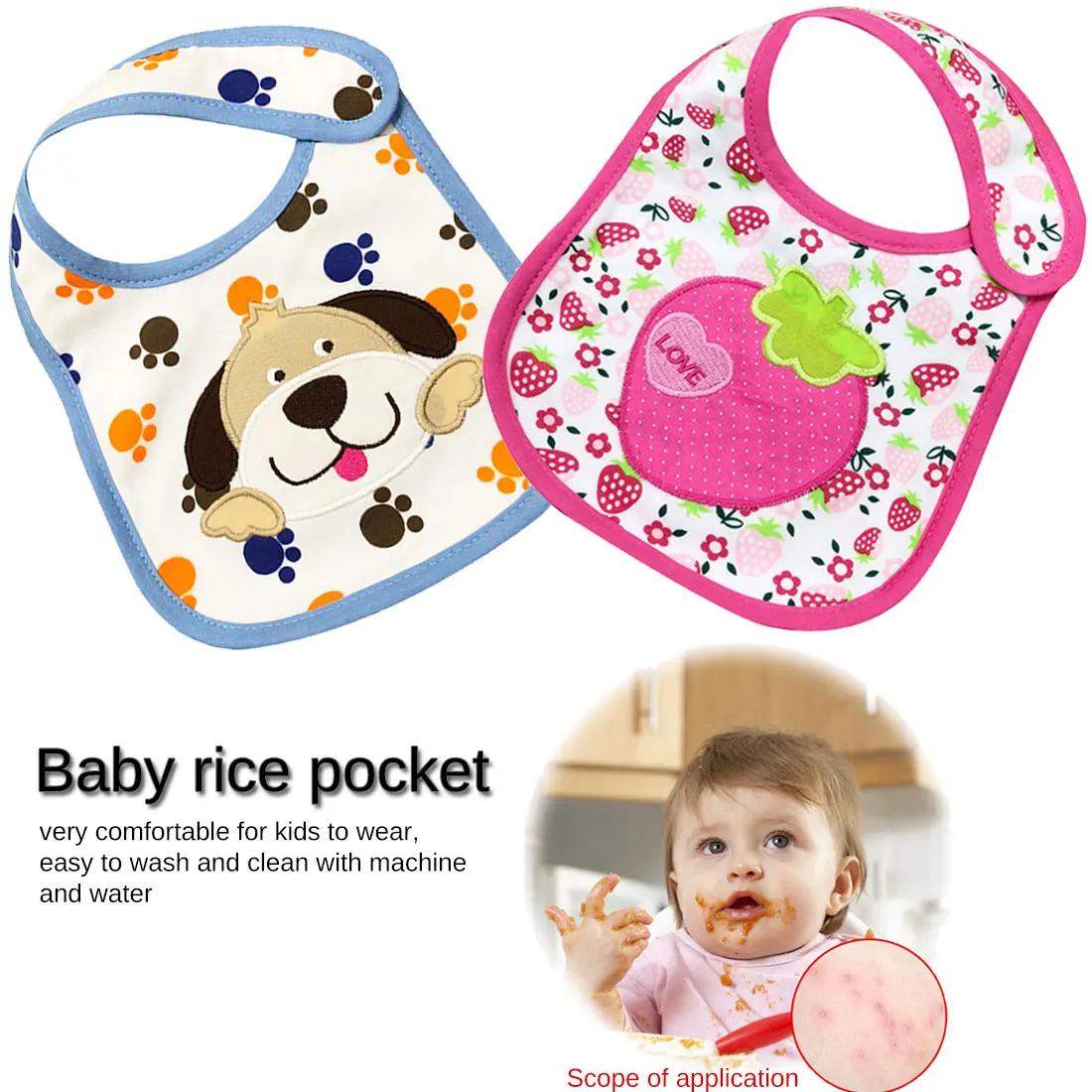 Adjustable Baby BibsWaterproof Lunch Feeding Bibs Baby Cartoon Feeding Cloth Children Baby Apron Babador Bandana