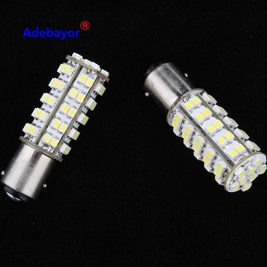 100 шт./лот 1157 BAY15D 7528 68 светодиодный 3528 SMD лампочка для фонарей стоп-сигналов Белый светодиодный 12 v для парковки автомобиля для укладки автомобильные аксессуары