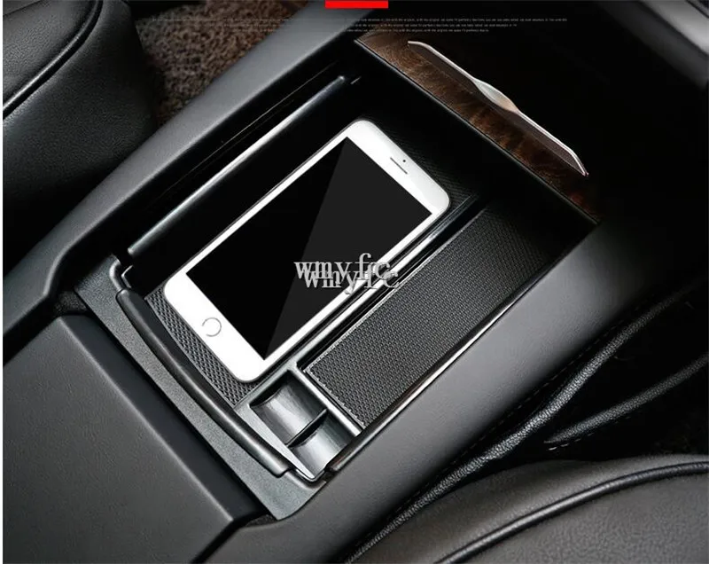

car Mobile phone wireless charger special armrest box For Tesla Model X S 2016 2017 2018 storage box