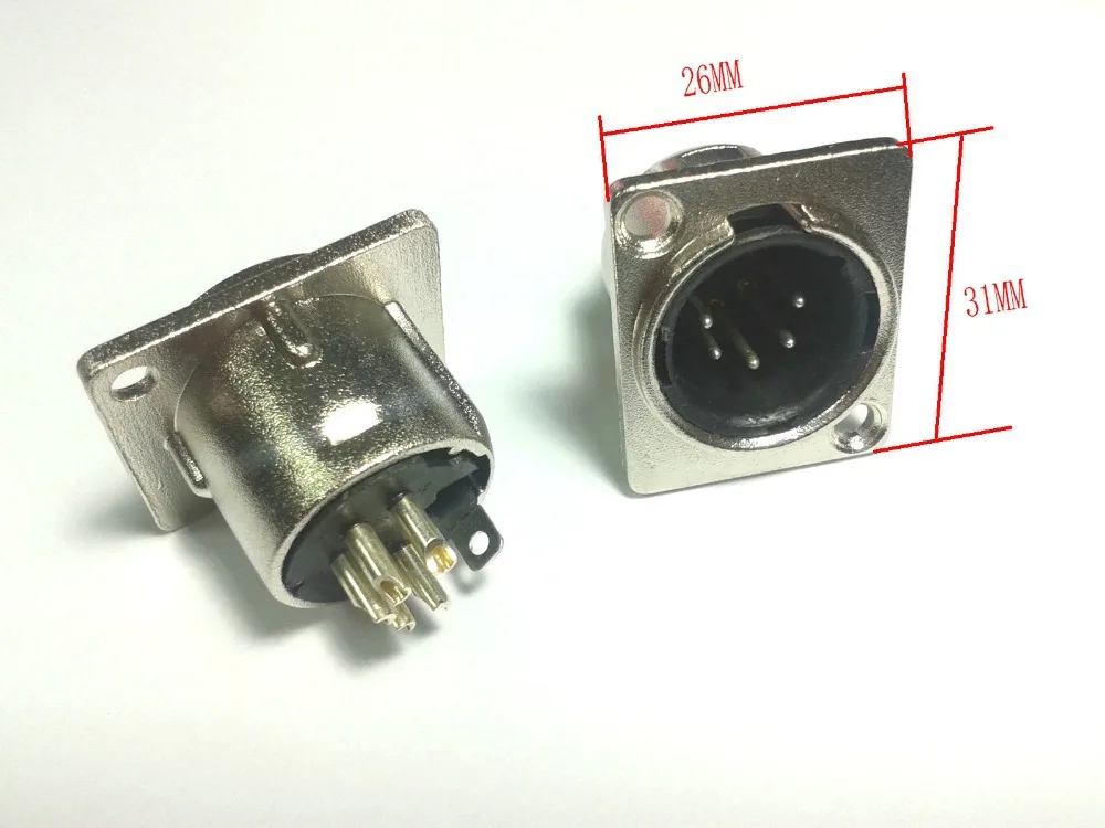 50 шт. 5pin папа XLR монтажная панель гнезда для DMX внутренней гарнитуры|panel mount socket|panel