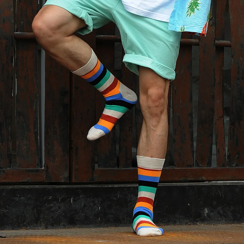 12 пар винтажных носков в полоску Meias креативные Носки Happy забавные носки деловые