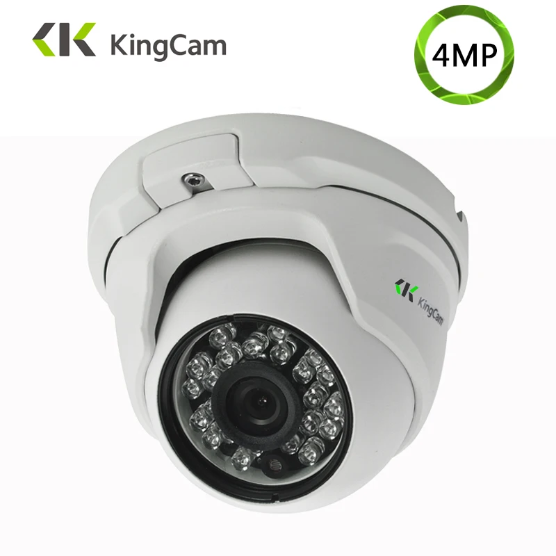 Goedkoop KingCam 4MP Beveiliging Audio IP Camera Metalen Anti vandaal 48 v POE Groothoek 1080 p ONVIF CCTV Surveillance dome Microfoon IP Cam