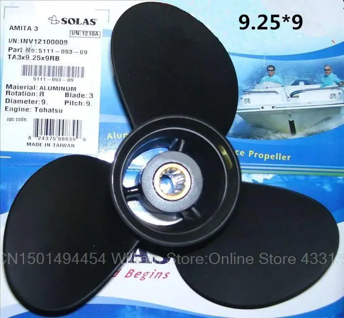 Free shipping Propeller for Mercury 4 stroke outboard motor 15 20 HP 9