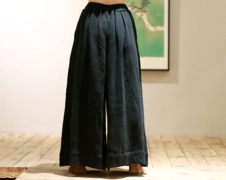 Casual Blue Mujer Retro Black Más wine Algodón Tamaño Red Pantalones Cintura Ocasionales Largo navy Mujeres Femeninos Elástico Mobtrs FBxAqZpfpn