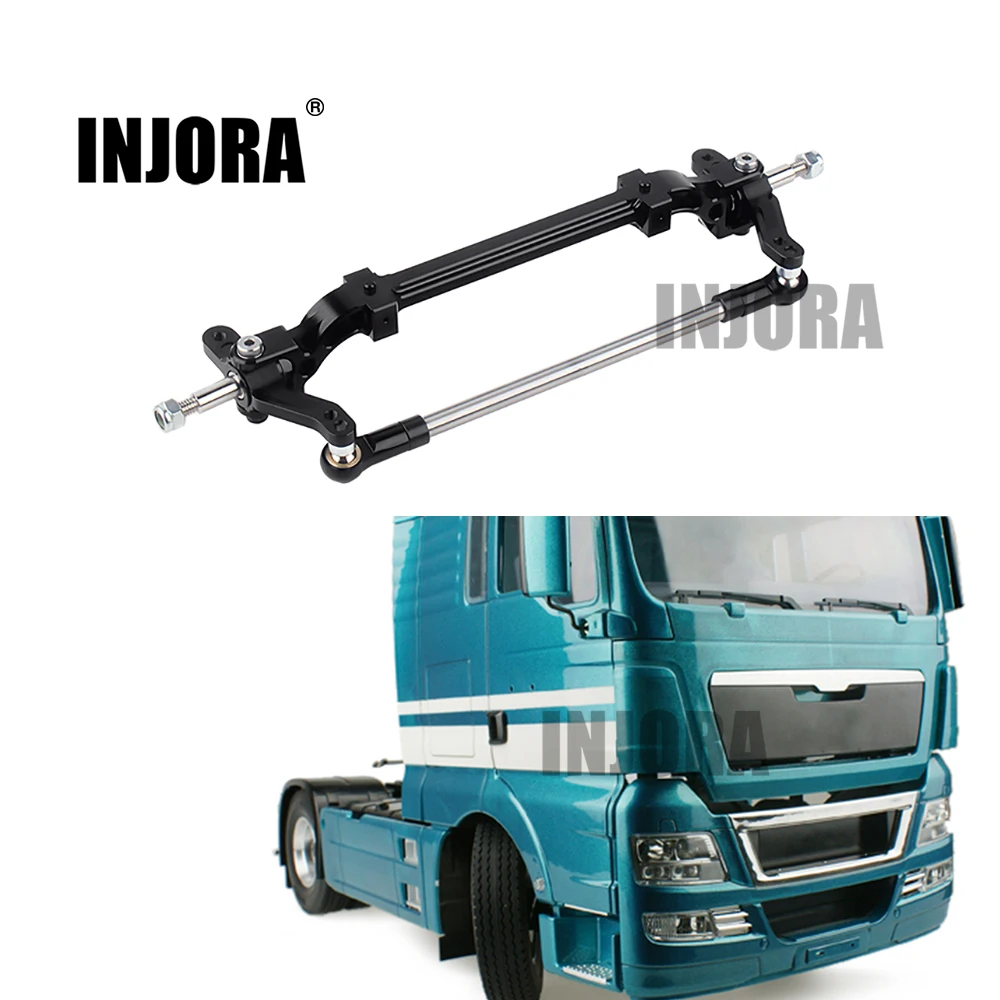Kaufen INJORA 1PCS Metall Vorderachse mit Lenkung Link für 1 14 Tamiya Traktor Lkw RC Auto Teile