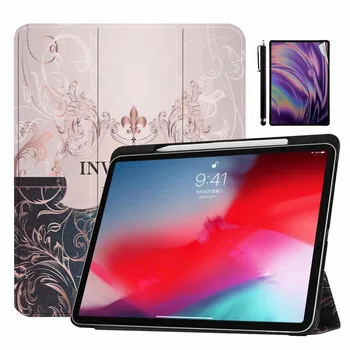 

Slim Smart Case with Auto Sleep/Wake Cover Case (Support Apple Pencil Charging) for Apple iPad Pro 11 Inch +Stylus +Screen Flim