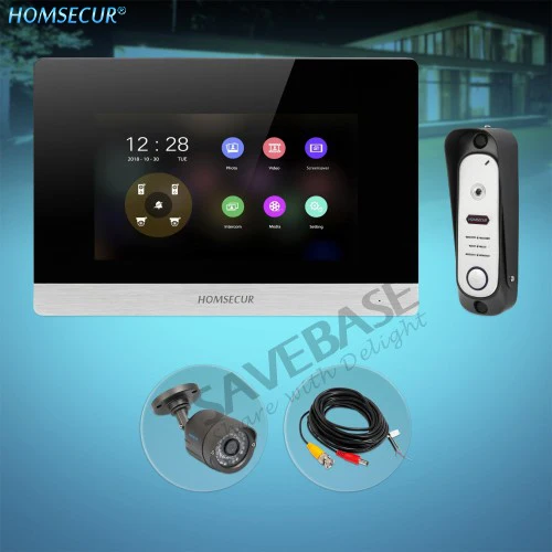 

HOMSECUR 7" Wired Video Door Entry Phone Call System with 1.3MP Silver Camera BC051HD-S+BM716HD-S