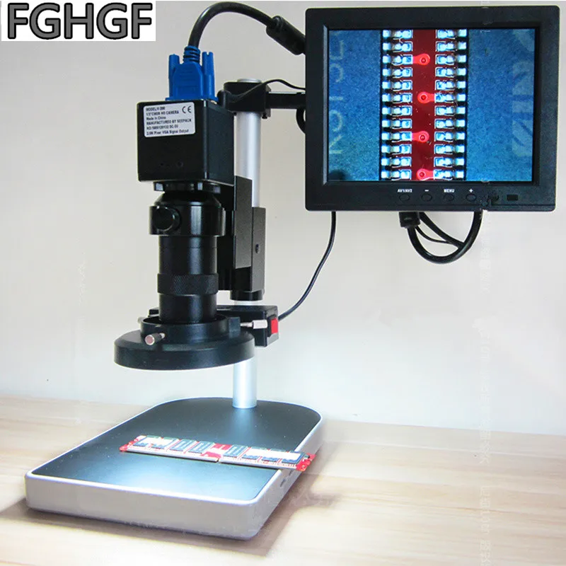 

FGHGF Video Microscope VGA Camera 2 Million Pixels With Crosshair 8-inch Display Screen PCB Soldering Mobile Diagnostic Tool