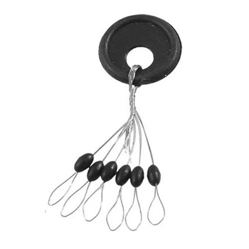 

10 Pcs 6 in 1 Oval Shaped Black Rubber Stopper Fishing Bobber Size M