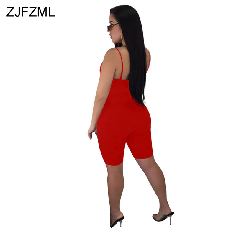 ZJFZML сексуальный комбинезон с открытой спиной Для женщин комбинезон на бретельках без бретелек с облегающий костюм для вечеринки плотные, без рукавов, в повседневном стиле, спортивный костюм