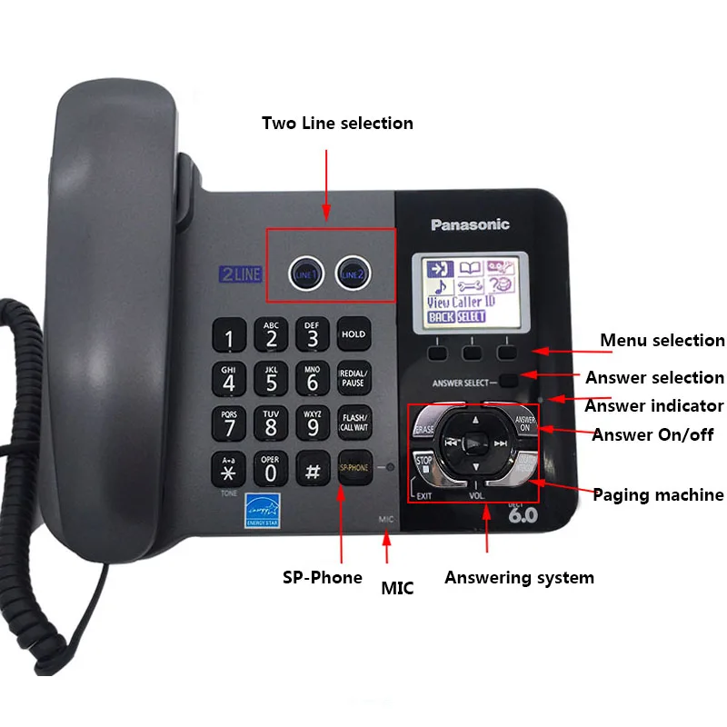 DECT 6 0 две наземные линии телефоны беспроводной телефон с автоответчиком система