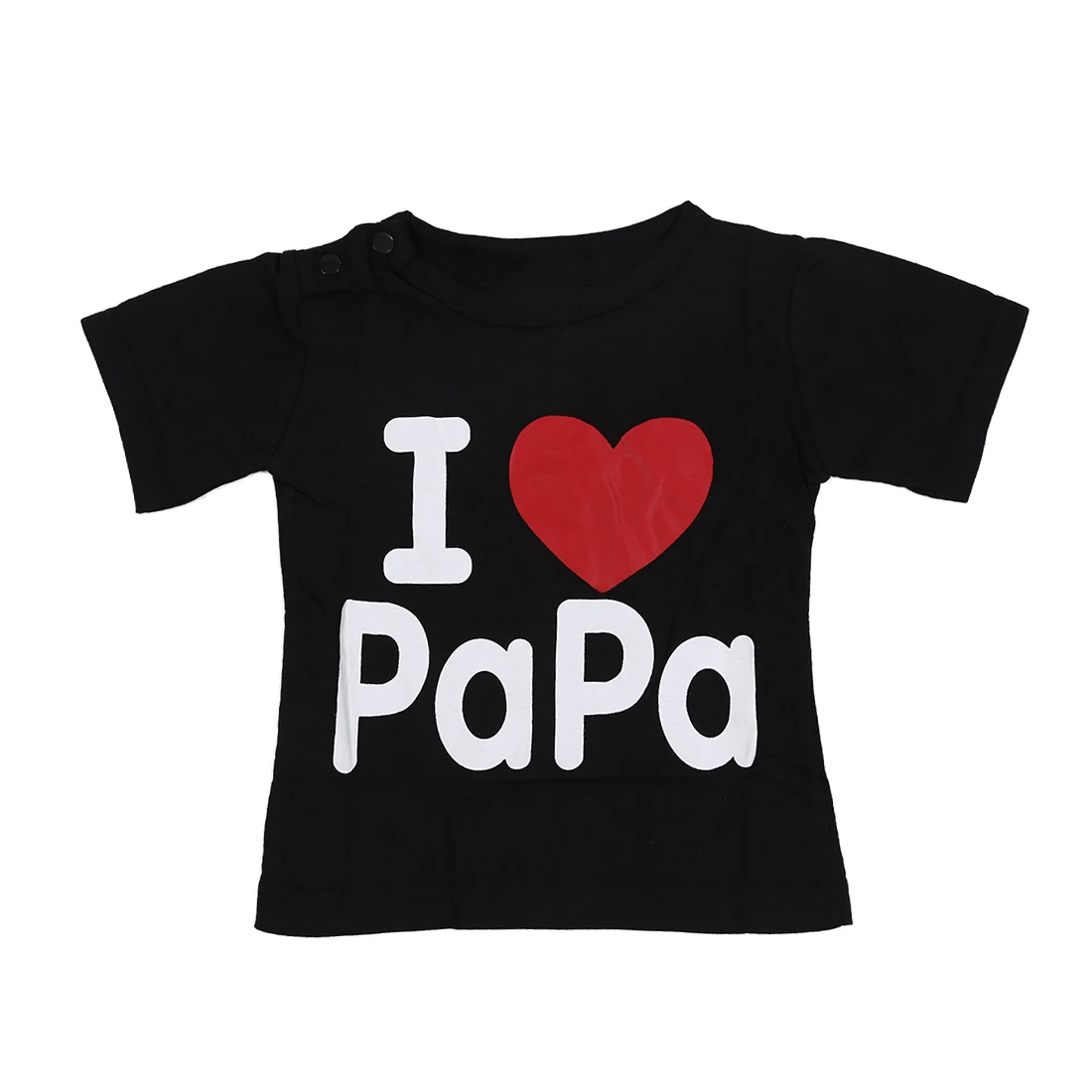 Детская одежда хлопок I love papa письма с коротким рукавом черная футболка я люблю