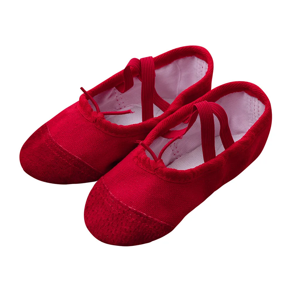 

Canvas Ballet Pointe Dance Shoes Children'S Soft-Soled Fitness Gymnastics Canvas Lace-Up Shoes Kids Sneaker For Girl *