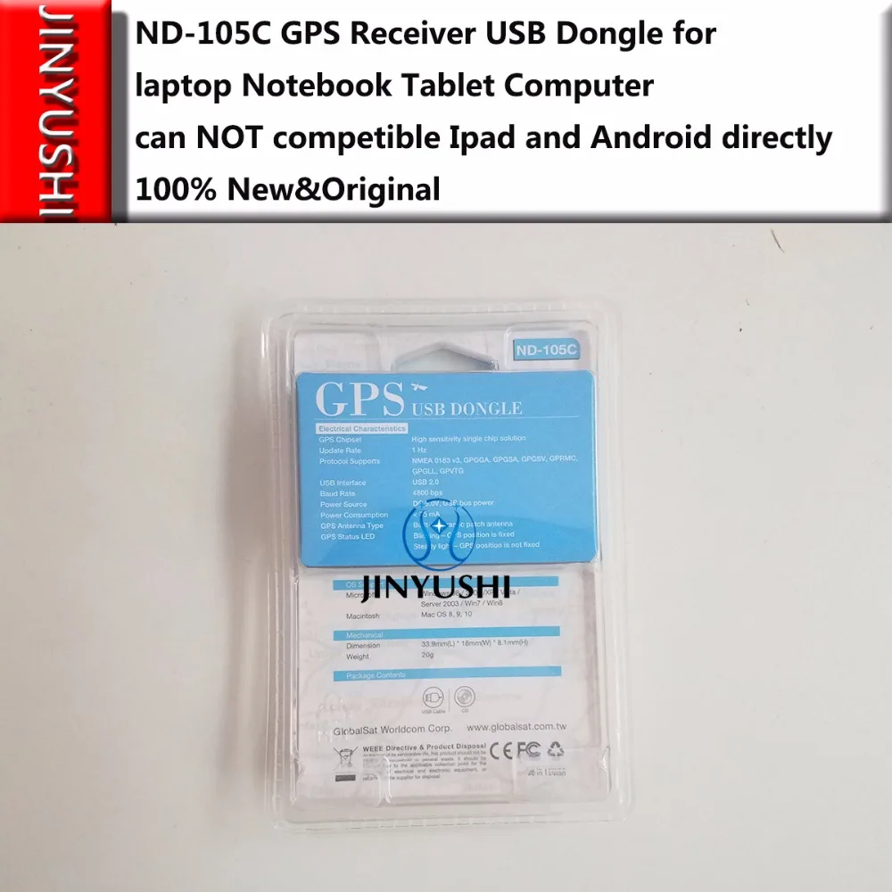  Venta al por mayor GlobalSat ND-105C reemplazar ND100S receptor GPS USB Dongle interfaz Micro USB p
