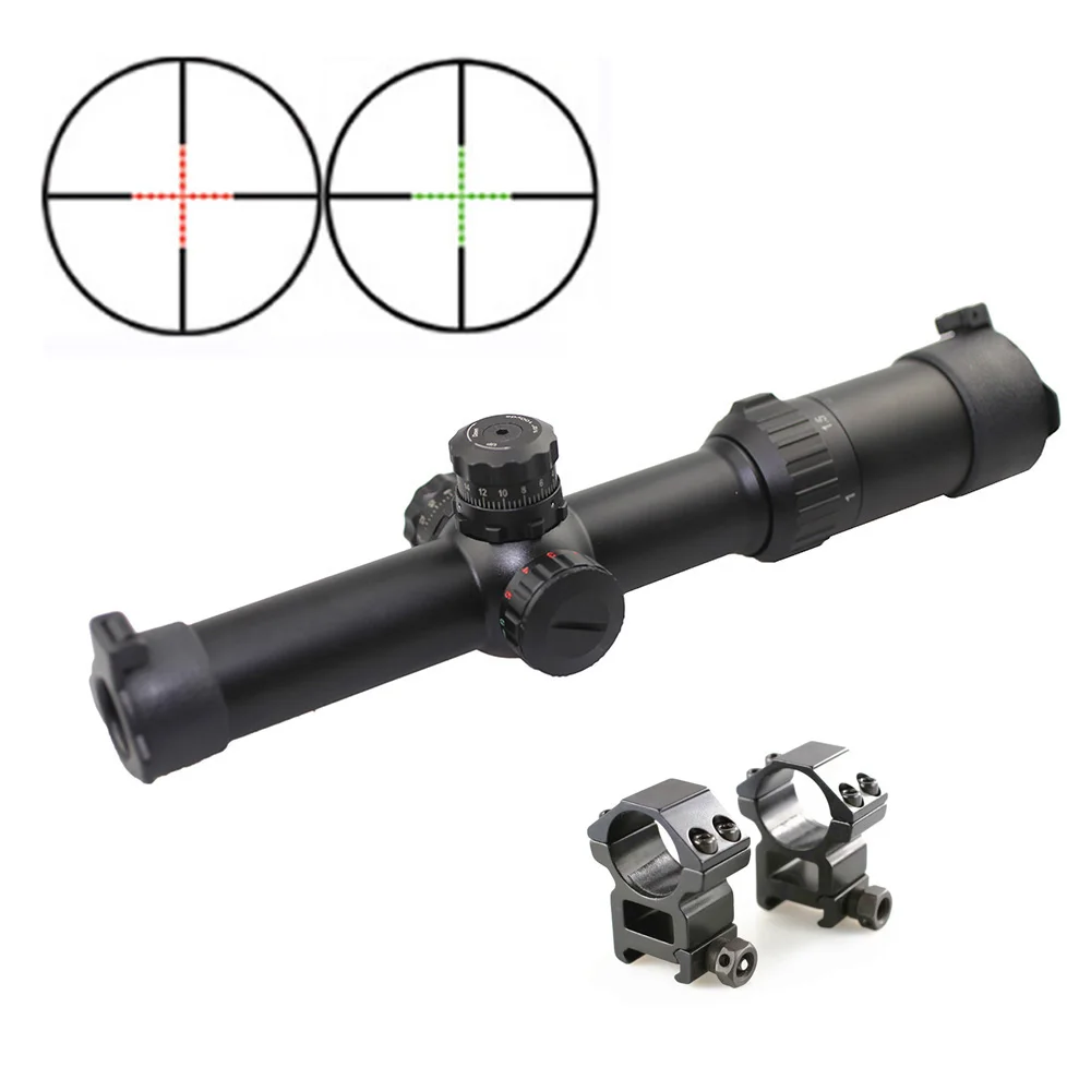 

SPINA OPTICS Tactical Scope Optical Sight 1-5X24 Red Green Illuminated Reticle Riflescope 30mm tube For Hunting