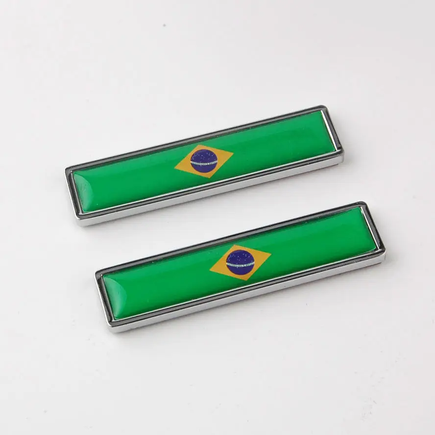 

BBQ@FUKA 2pcs Brazil Flag Emblem Badge Decal Sticker Car Styling Accessories Fit For Fiat VW Polo Fox Ford Kia Corolla