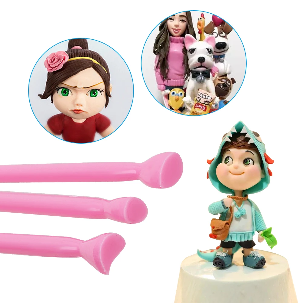 

NICEYARD 3pcs/set Cake Decorating Mould Plastic Fondant Cutter Sugarcraft Fondant Mold Cake Mold Stamper Printing Carving Tools