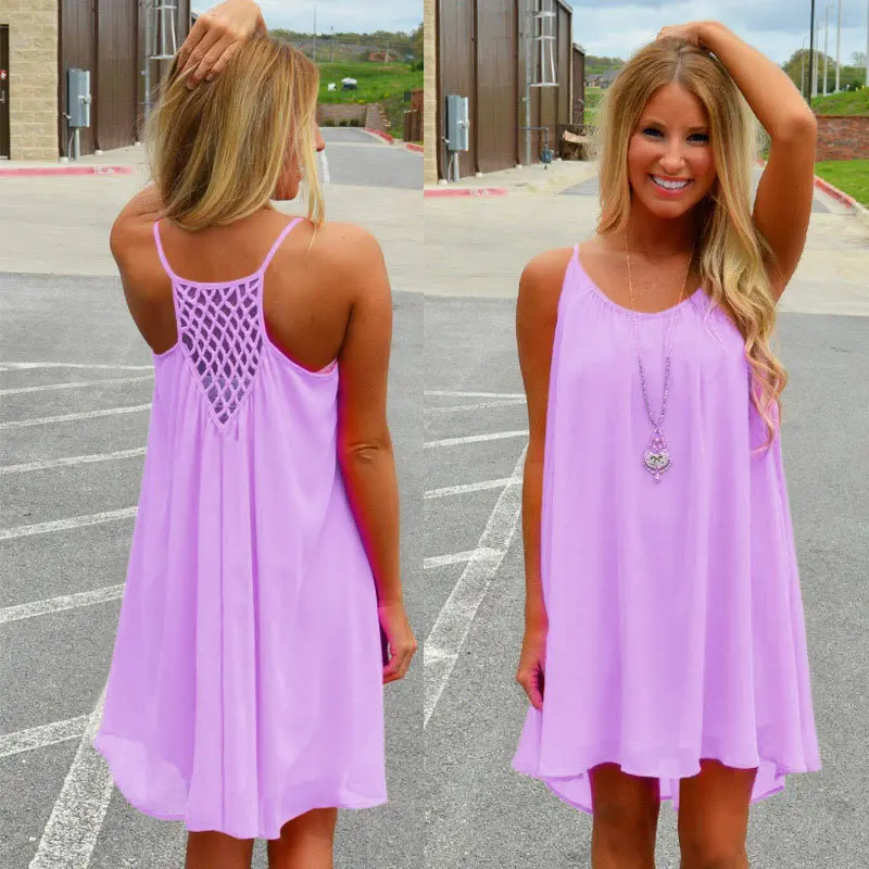 

Summer Women Dress 2018 Women beach dress fluorescence female summer dress chiffon summer style women clothing plus size