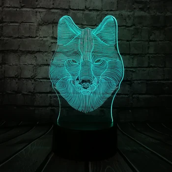 

NEW Animal Wolf Heard 3D Lamp Night USB LED Lighting Mulitcolor Holiday Souvenirs Luminaria Kids Toy Table Touch Mood luminaria