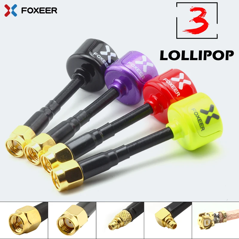 Оригинальная антенна Foxeer Lollipop 3 V3 5 8G 2.3Dbi TX RX RHCP FPV SMA RPSMA UFL прямая/угловая Антенна MMCX