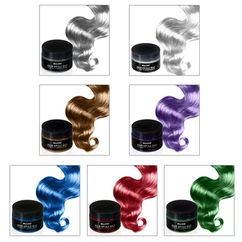 

120g DIY One Time Hair Color Wax Purple Blue Green Gold Grey Silver Color Hair Dye Cream For Women Supply