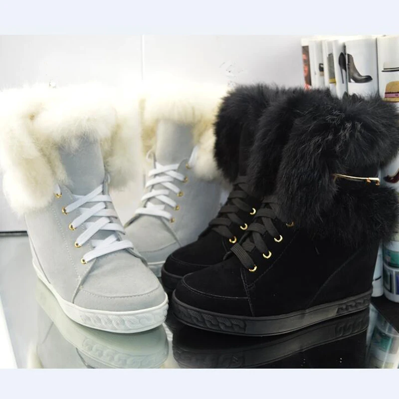 Aliexpress.com : Buy Hot Sale Autumn/Winter Women Shoes Fur Wedges heels Lace Up Ankle Boots 