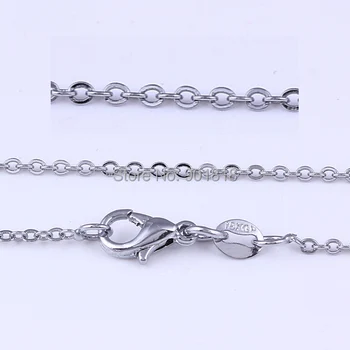 

5pcs/lot 1.5mm*1.5mm Copper Chrome Color Lobster Clasp Cable Rolo Link Necklaces Fashion Chain Necklaces DIY Jewelry F1720