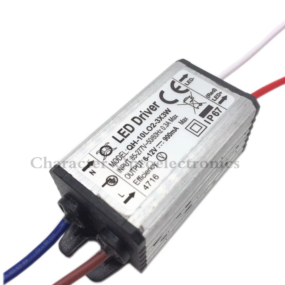 

10pcs High Quality LED Driver DC6-12v 10w 900mA 2-3x3 LED Power Supply Waterproof IP67 FloodLight Constant Current Driver