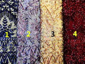 

Factory price Nigerian lace fabrics PWD18112206 Unique embroidered Mesh Tulle fabric with sequins
