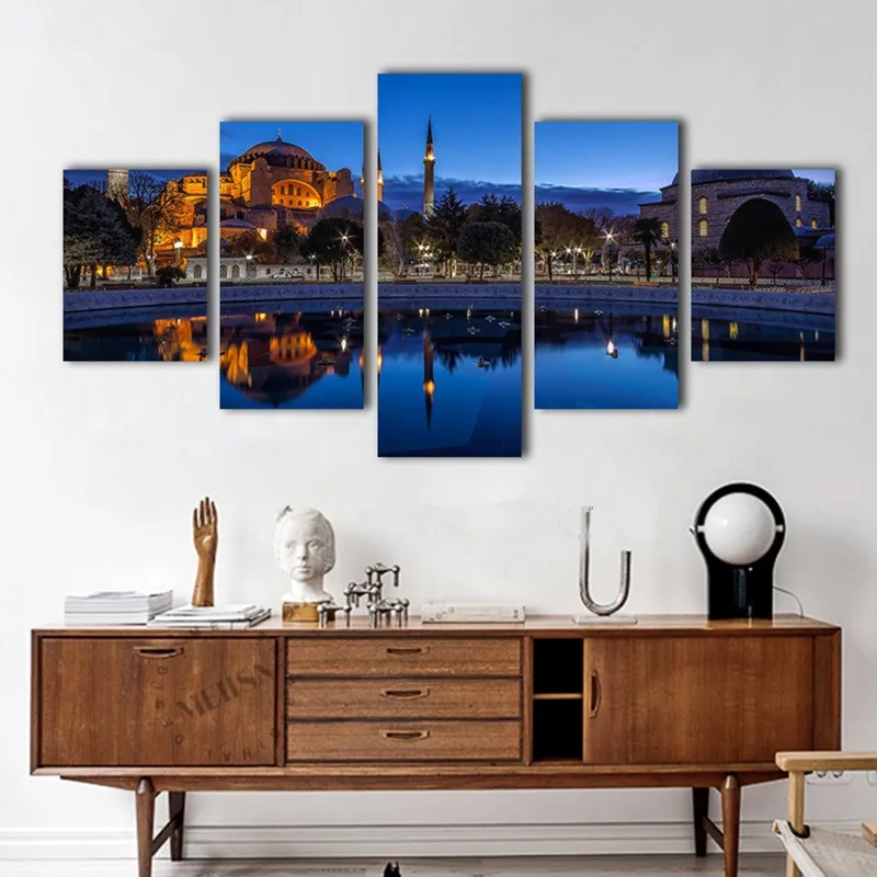 5-Panels-New-Fashion-Blue-Night-Sultan-Ahmed-Mosque-Istanbul-Canvas-Painting-for-Home-Living-Room (1)