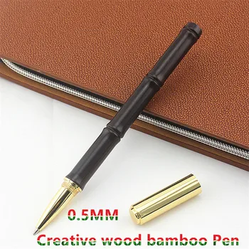 

High Quality Luxury Wood Rollerball Pen Metal Ballpoint Pens 0.5 MM Nib Ink Pens for School Student Finance Office Writing