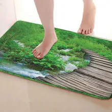 Коврик для ванной комнаты с деревянным мостом, Забавный Противоскользящий коврик для ванной, занавески, аксессуары для душа, подходящая занавеска для душа