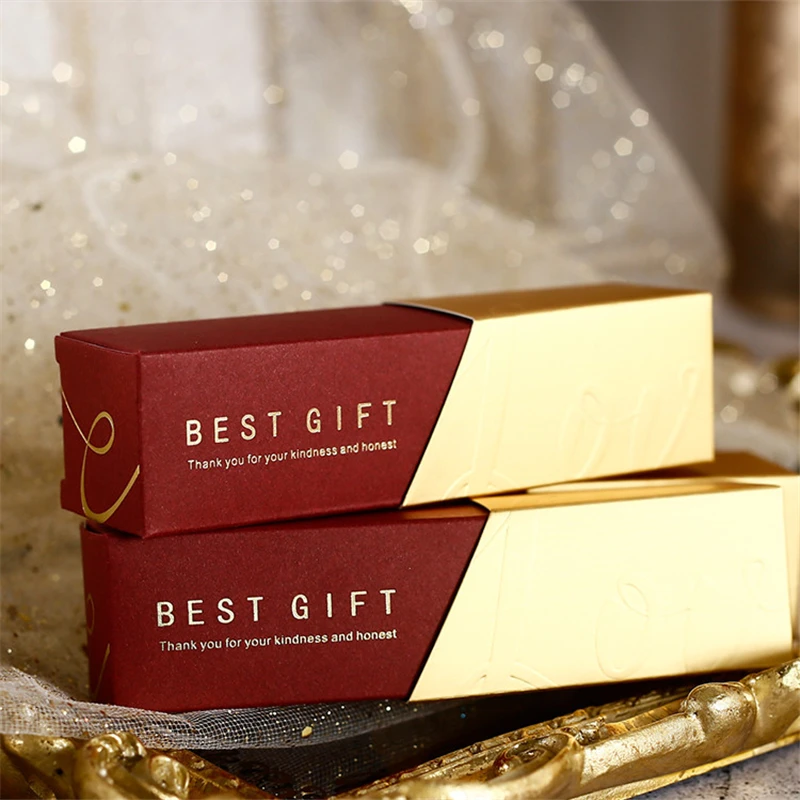 

20pcs Creative Luxury Lipstick Shape Candy Box Chocolate Packaging Box Wedding Gift Packaging Boxes Baby Shower Gift Giveaways