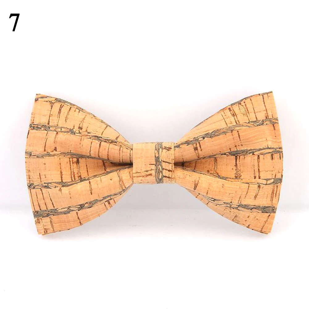 Пробковый деревянный мужской галстук-бабочка, новинка, ручная работа, Одноцветный галстук-бабочка, для свадебной вечеринки, с принтом, мужские галстуки, стиль, Блейзер, галстуки-бабочки, 24 цвета - Цвет: 7