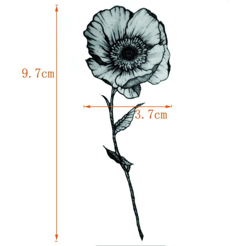 Один серый цветок Водонепроницаемый Временные татуировки стикер хна тату боди-арт Miss Rose поддельные татуировки вспышка для женщин и мужчин Ganesha