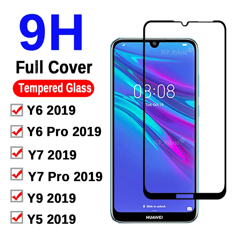 

9H Protective Glass On Y6 2019 For Huawei Y6 Prime Y7 Pro Y5 Y9 Y 5 6 7 9 2019 Tempered Glass Safety Film Screen Protector Glas