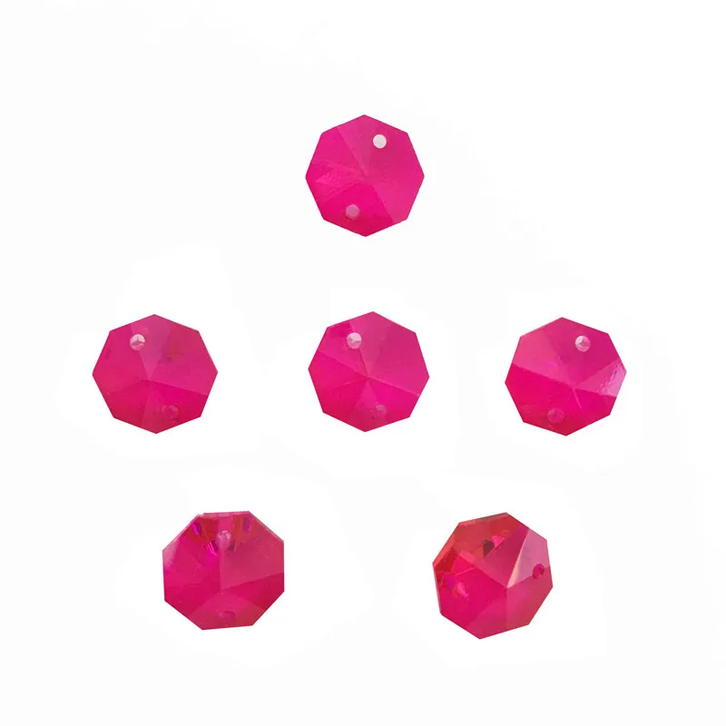 2 Hole Rose Crystal Octagon Beads 14mm 100pcs Beads For Home Decoration Accessories Offer