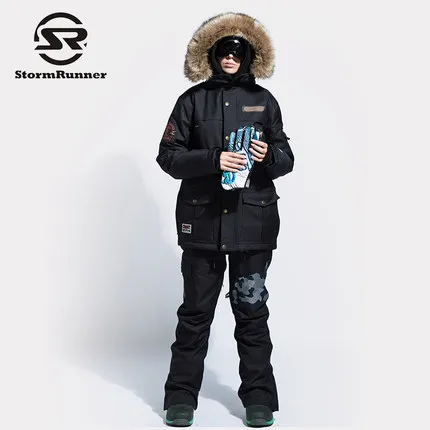 Бренд StormRunner, лыжный костюм, женские куртки для сноубординга+ штаны, теплые зимние пальто, дышащие цветные камуфляжные женские лыжные комплекты - Цвет: SETs   10