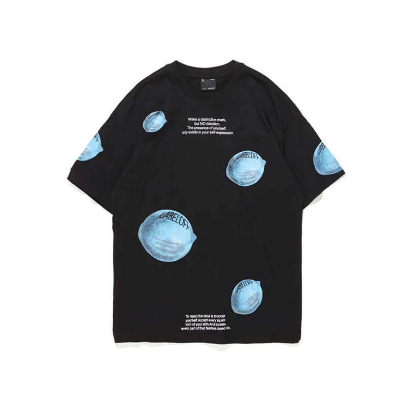 

Women Men T-shirt OVDY ABNORMAL LEMON TEE Hip Hop High Street Print Harajuku Oversized Funny happy O-neck cotton Short Tshirt