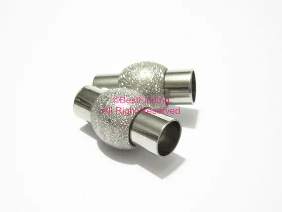 

6mm Frosted stainless steel leather clasp Scrub middle 6mm magnetic clasp