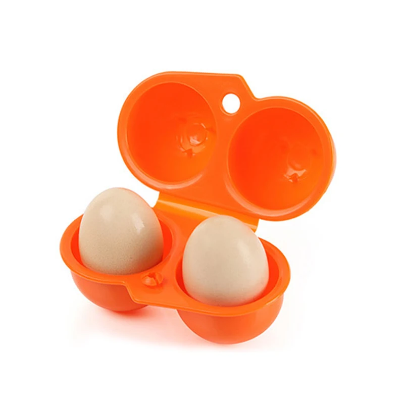 1 piezas nueva cocina conveniente huevo caja de almacenamiento contenedor senderismo acampar al aire libre Carrier para 2 huevo caja de plástico