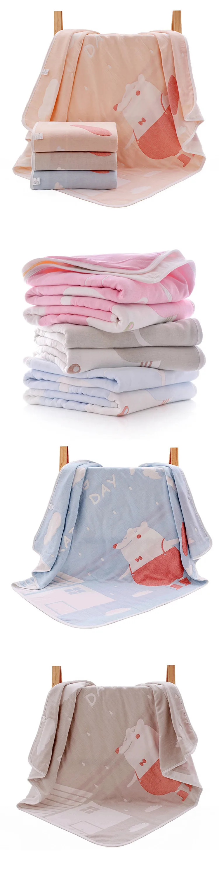 Качественное детское одеяло s новорожденных 110*110 см, шесть слоев, хлопковое душевое полотенце для новорожденного, пеленание, обертывание