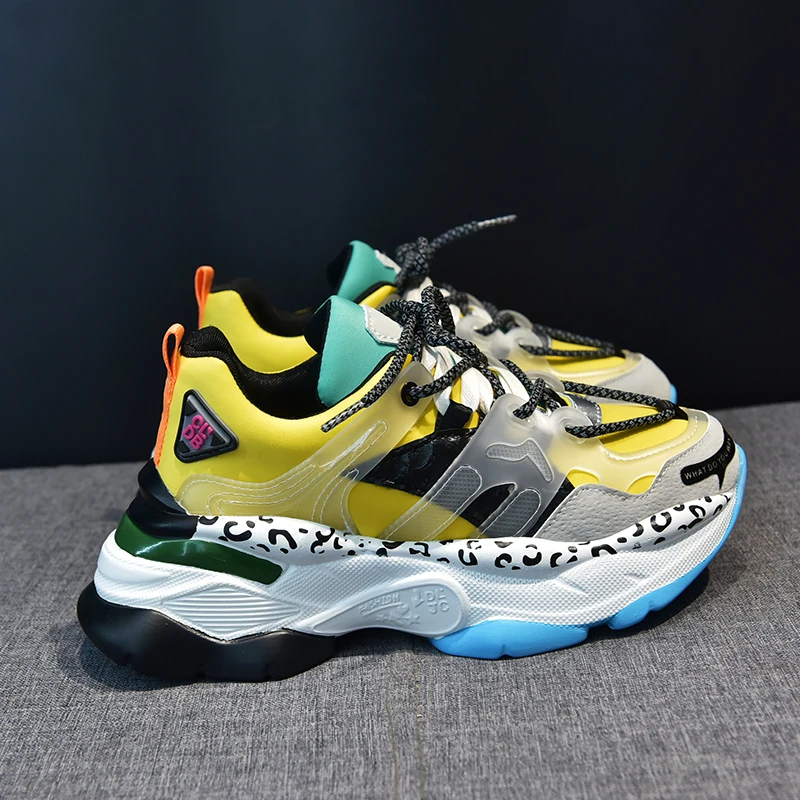 

Women Sneakers 2019 Fashion Colorful Casual Shoes Platform Dad shoes Breathable Flats Female Chunky Sneakers Chaussure Femme