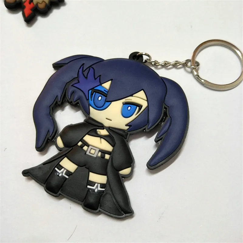 Anime Black Rock Shooter Figures Toys PVC Keychain Keyring Key Bag Pendant Dolls 10pcslot 6-8cm (17)