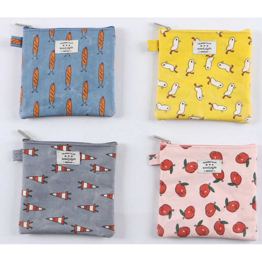 Women Girl Cute Sanitary Pad Organizer Holder Napkin Towel Convenience Bags Small Bags Portable Coin Bags For Shopping 4 Colors