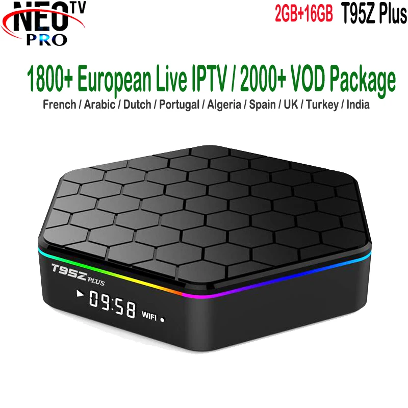 

T95Z Plus 4K Android TV Box Octa Core S912 With 1 Year NEOTV Pro IPTV Subscription French Portugal Dutch Arabic Kurd UK TV VOD