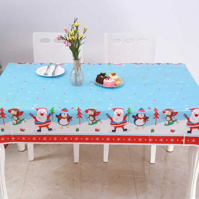

NEW waterproof arrival winter home PVC snowman santa claus red white green party decoration tablecloth table runner table cloth