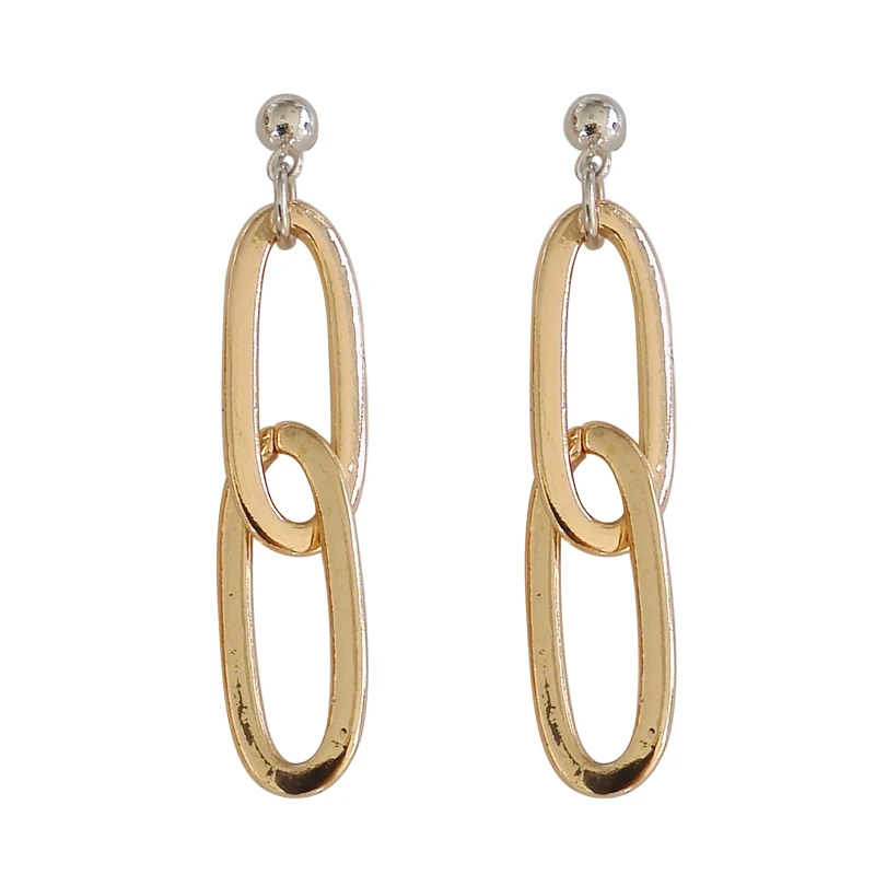 

European and American fashion brand metal chain buckle earrings fashion ladies jewelry gifts wholesale
