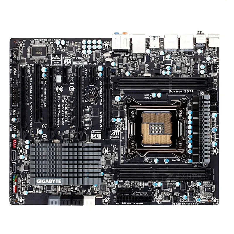 Для Gigabyte GA-X79-UD3 X79-UD3 DDR3 LGA2011 поддержка E5 2670 32nm I7 3960X X79 материнская плата (P9X79 PRO DELUXE WS